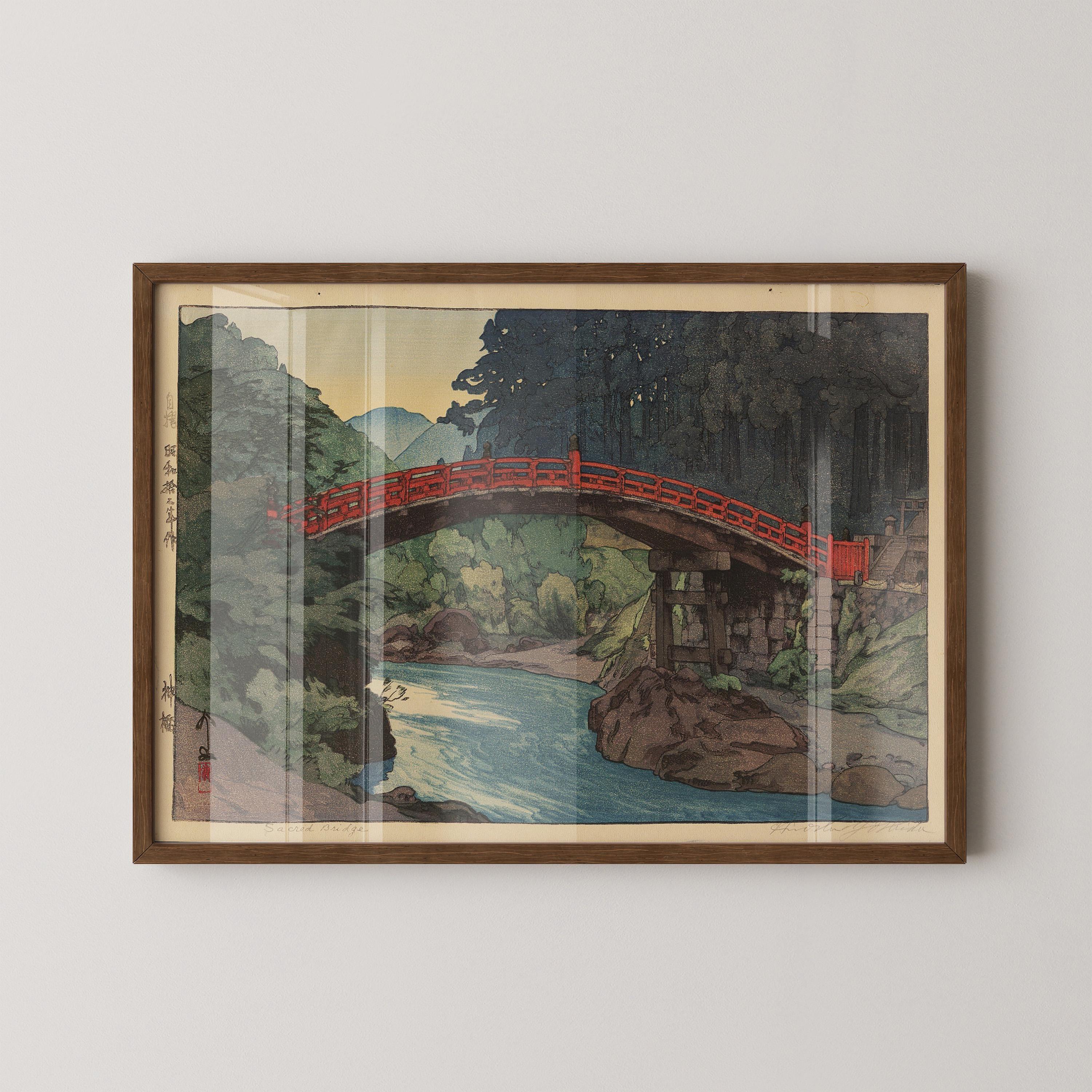 Hiroshi Yoshida Sacred Bridge Print: Vintage Japanese Woodblock Art