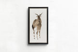 Hokusai Deer Print: Vintage Japanese Minimalist Art (2x1)