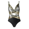 Hollow Color Contrast Patchwork  Summer Modest Swimsuit Skirt Swimsuit  for Women