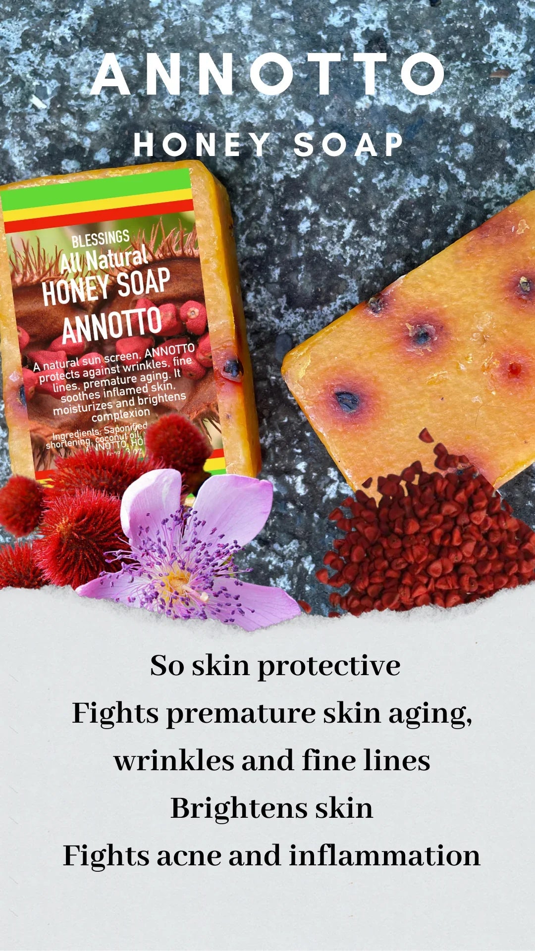 ALL NATURAL HONEY ANNOTTO FACE & BODY BAR