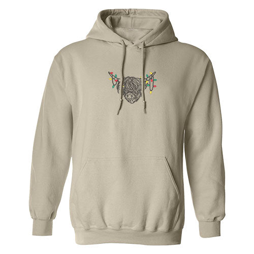 Hoodie XMAS Highland Cow brodé
