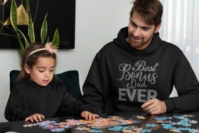 Best Bonus Dad Ever Rhinestone Shirt – Stepdad Sparkle Bling Apparel | Blingdazzel