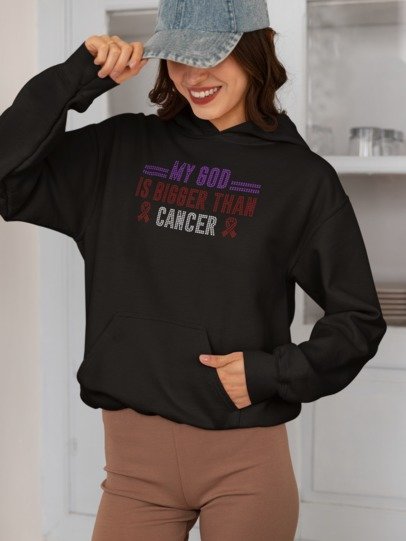 My God Is Bigger Than Cancer Rhinestone Shirt – Faith & Strength Bling Apparel | Blingdazzel
