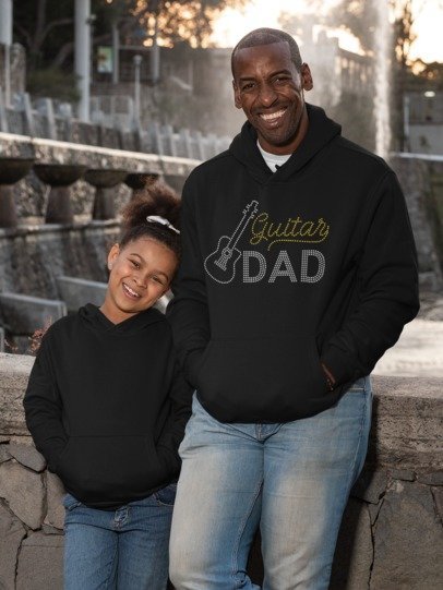 Guitar Dad Rhinestone Shirt – Music Dad Sparkle Bling Apparel | Bling Dazzel