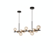 Horizon Bar Pendant with Smoked Globes