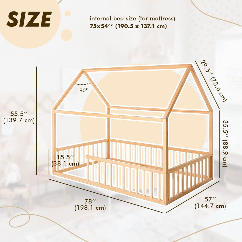 Lit en forme de maison pour enfants et bambins à partir de 1 an.