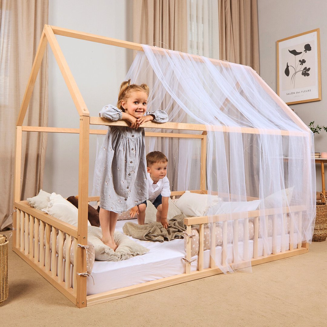 Lit en forme de maison pour enfants et bambins à partir de 1 an.