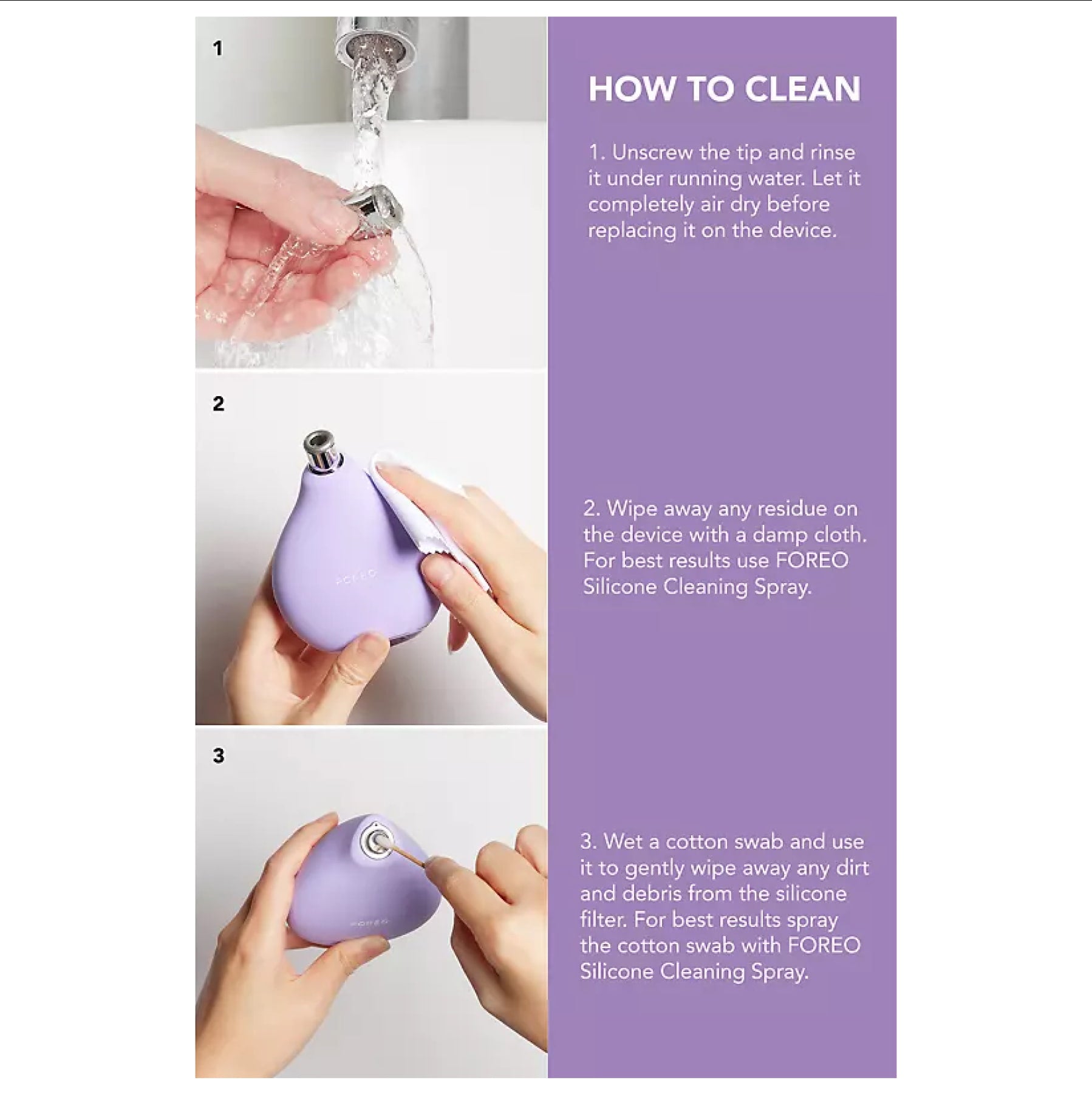FOREO KIWI derma Microdermabrasion Pore Vacuum - Lavender