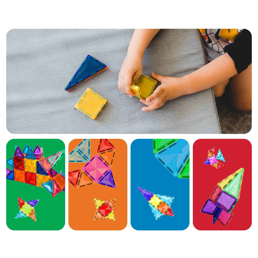 PicassoTiles 40pc Travel Size Magnetic Tile Building Set