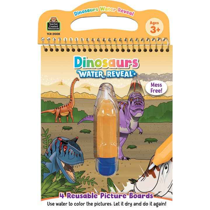 Teacher Created Resources - Dinosaur Water Reveal Mess-Free Coloring Book 4 Reusable Boards
