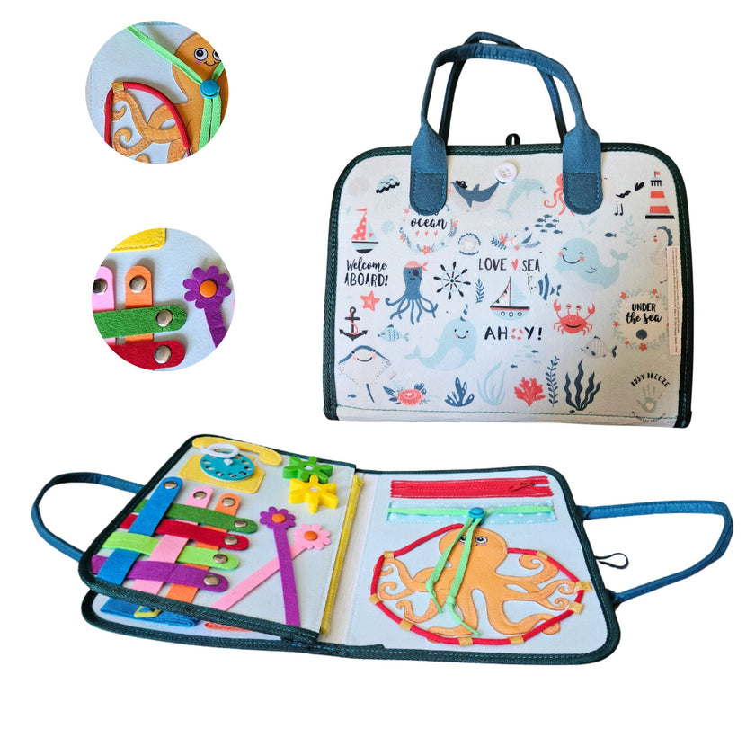 Breeze Essence Inc. - Under the Sea Busy Board for Toddlers - High Quality - Canadian Brand
