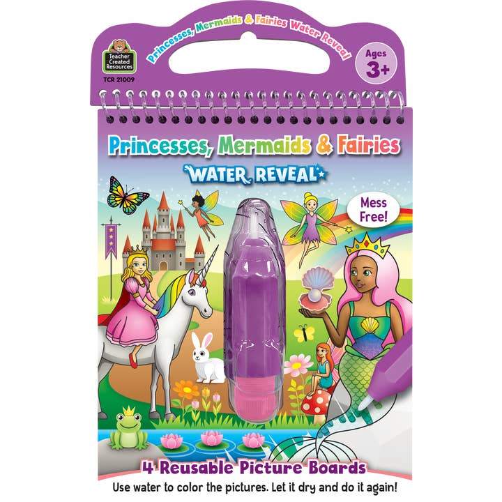 Teacher Created Resources - Princesses, Mermaids & Fairies Water Reveal Reusable Coloring Book