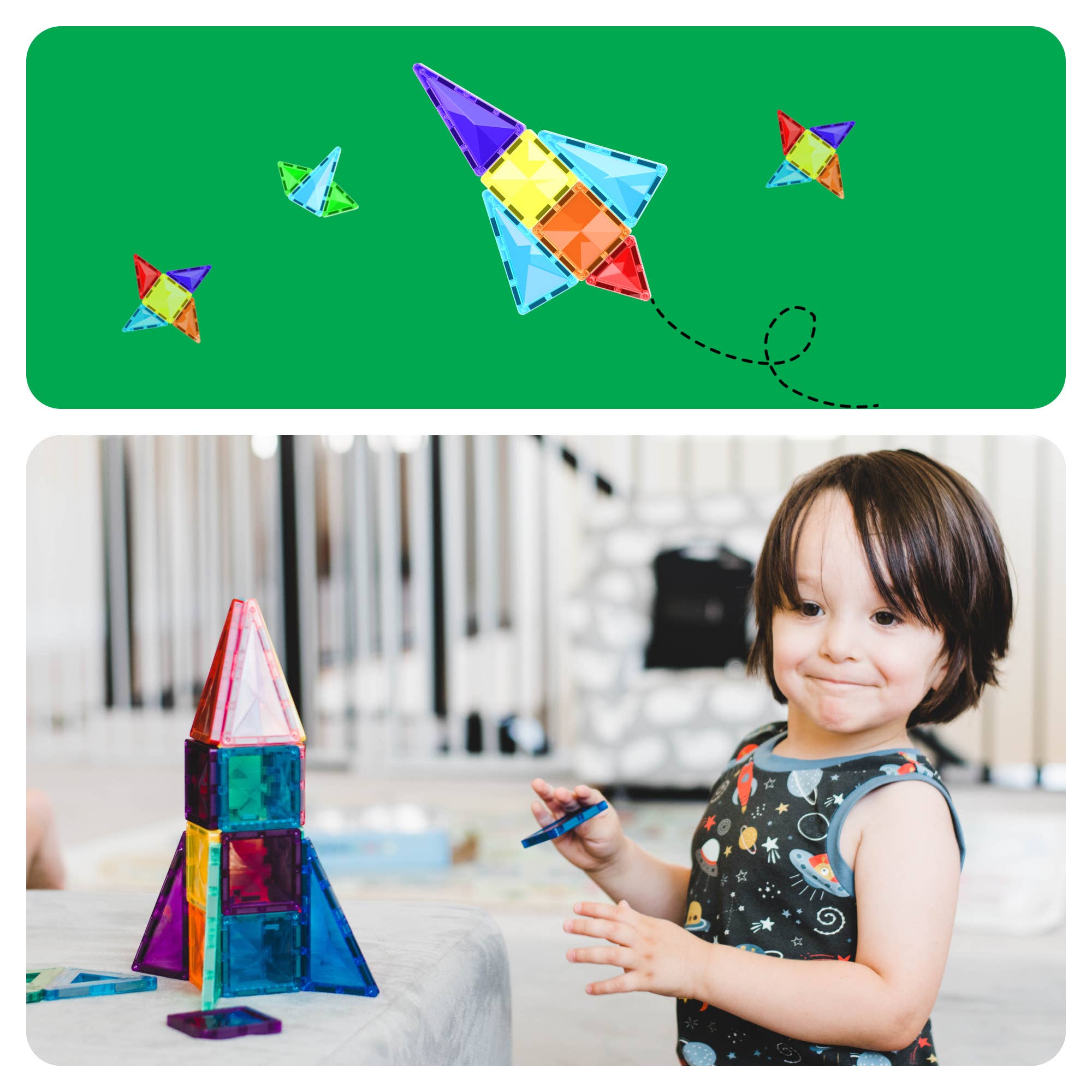 PicassoTiles 40pc Travel Size Magnetic Tile Building Set