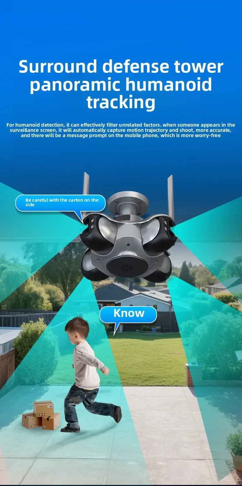 Auto Tracking Wireless Surveillance Cameras HD 4 Screens WiFi IP PTZ FFVideo
