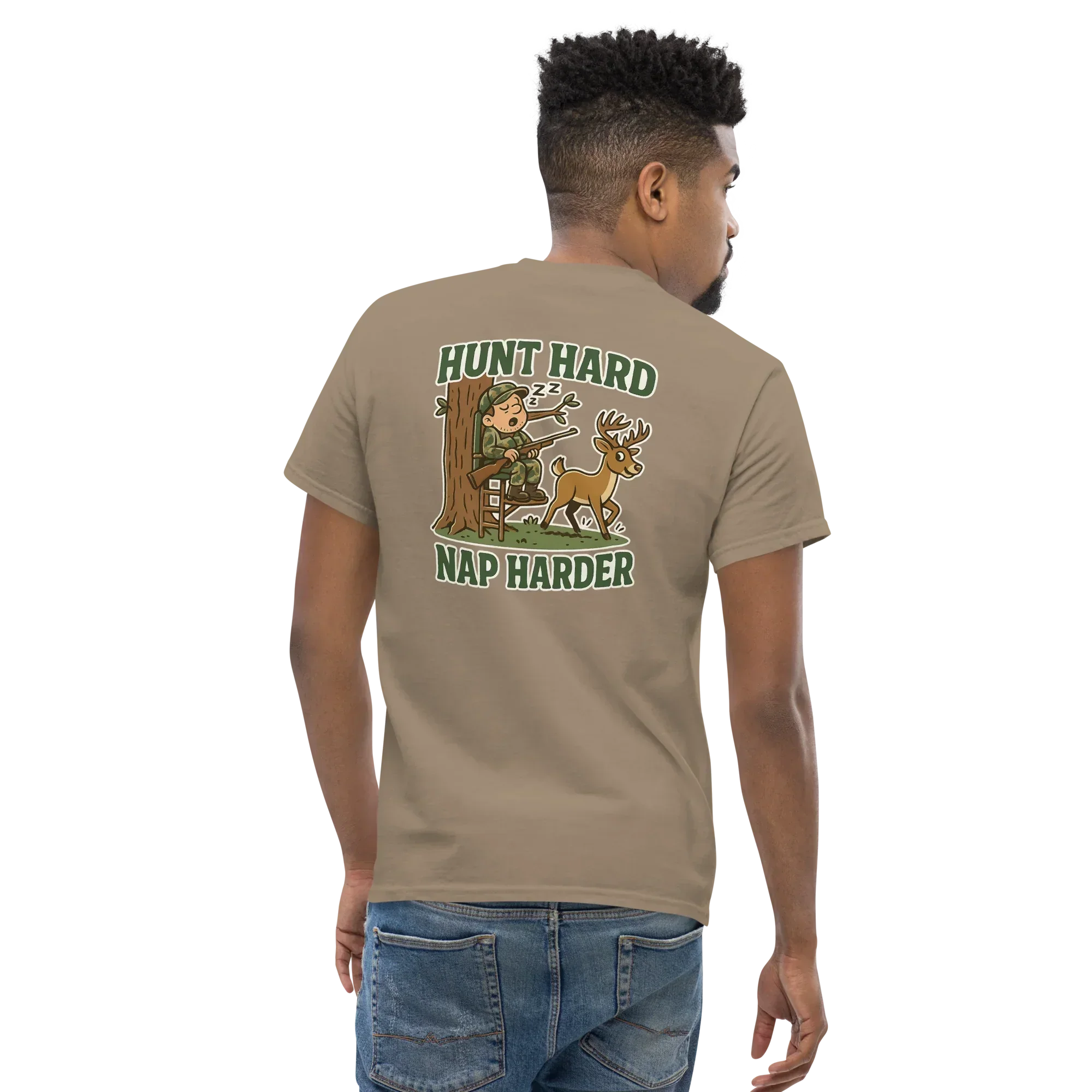 Hunter Humor Hunt Hard Nap Harder T-Shirt