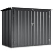Outdoor Storage Shed Lockable Galvanized Steel Garbage Bin Shed Lift-up Lid for 2 Trash Cans