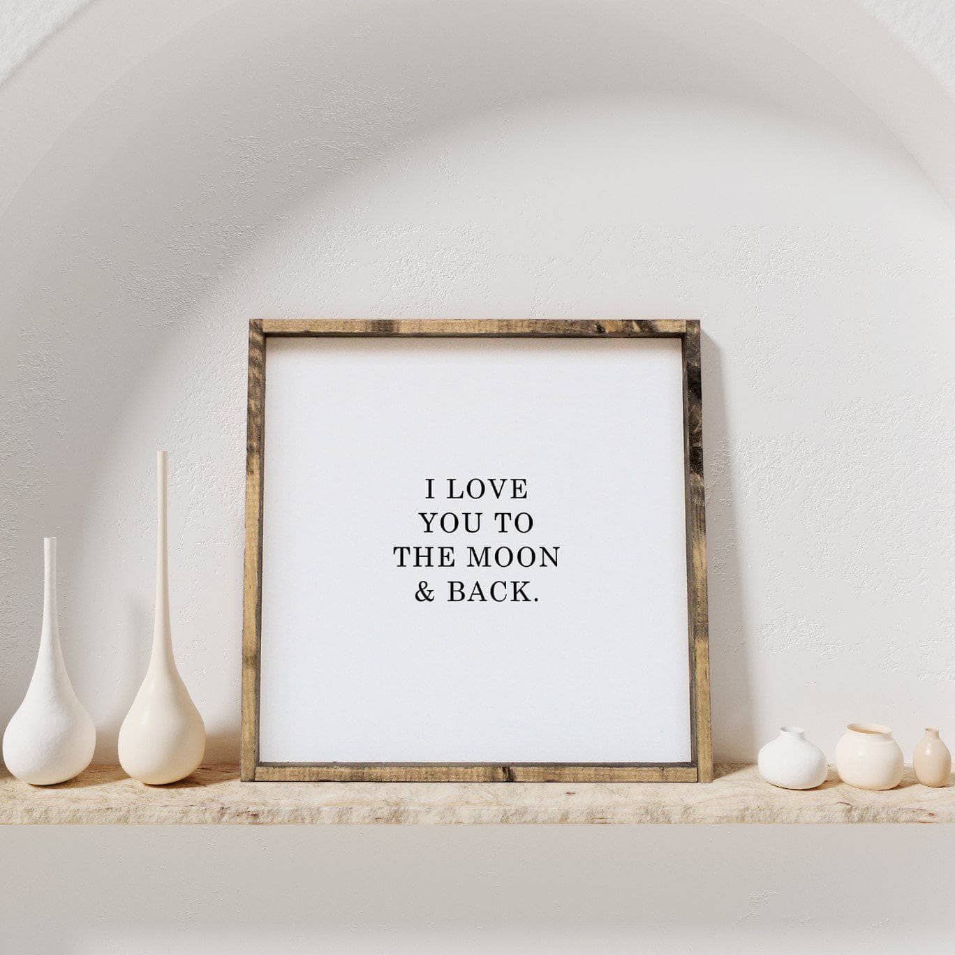 I Love You to the Moon & Back Wood Sign – Nursery Wall Art
