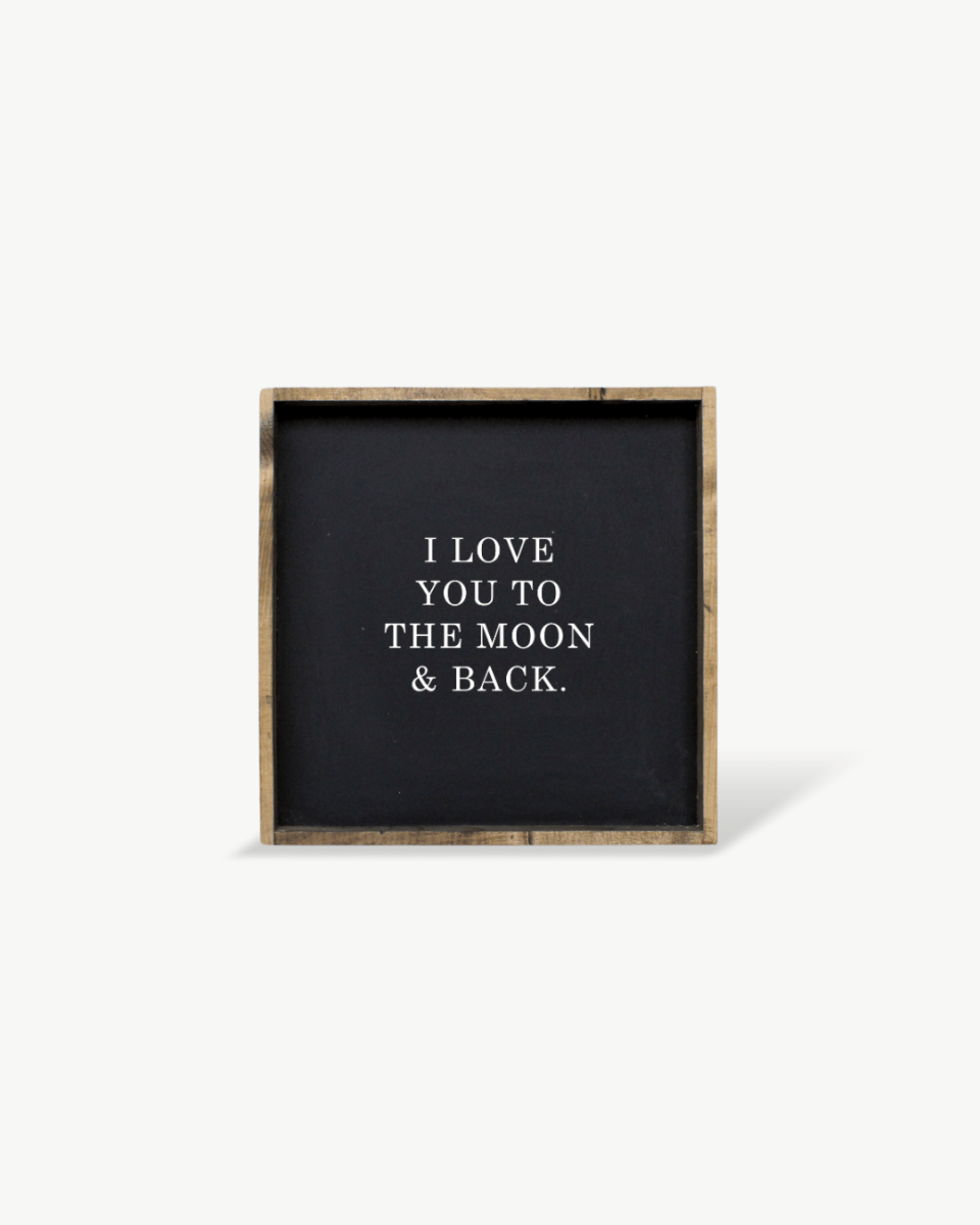 I Love You to the Moon & Back Wood Sign – Nursery Wall Art
