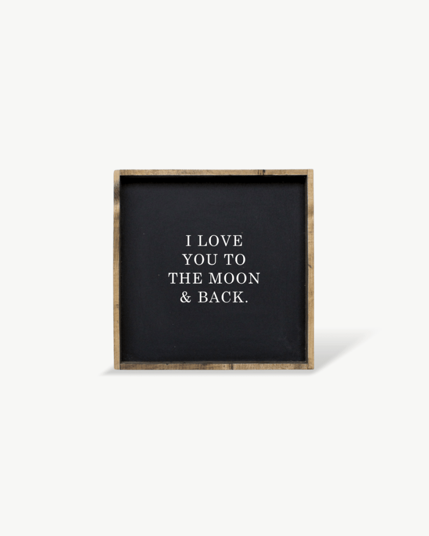 I Love You to the Moon & Back Wood Sign – Nursery Wall Art