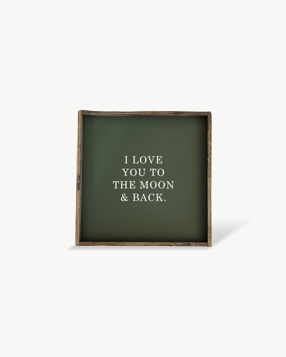 I Love You to the Moon & Back Wood Sign – Nursery Wall Art