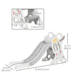 Qaba Space-Themed Indoor Playground Slide Climber Playset Toys for Toddlers 1.5-3 Years Old Grey Color