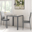 Zaya 3-Piece Rectangular Glass Dining Set for Small Spaces-Grey