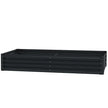 6 x 3 x 1ft Galvanized Raised Garden Bed, Reinforced Outdoor Planter Box with Open Bottom, Dark Grey