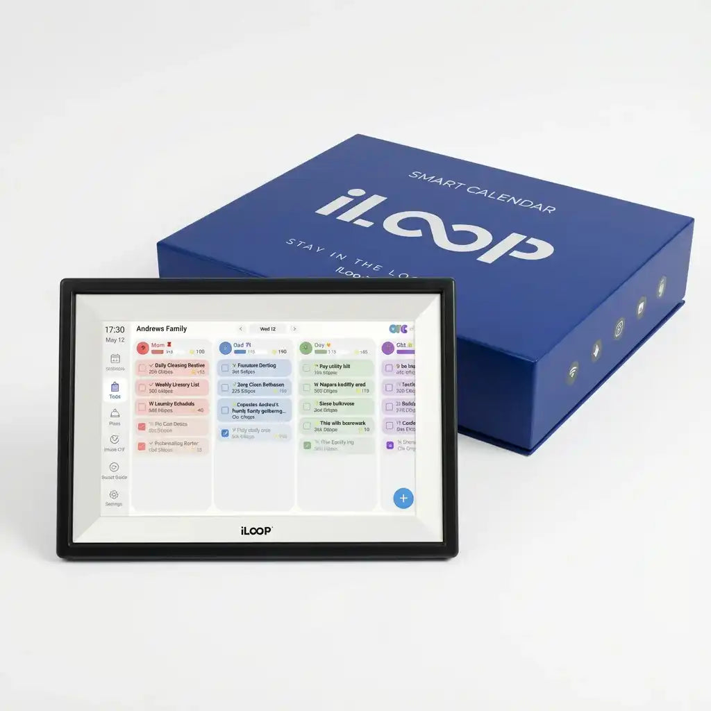 iLoop 10.1” Digital Calendar 32GB | Calendar, Wi-Fi Photo & Video Frame, Art Gallery | Premium Features No Subscription, Touchscreen