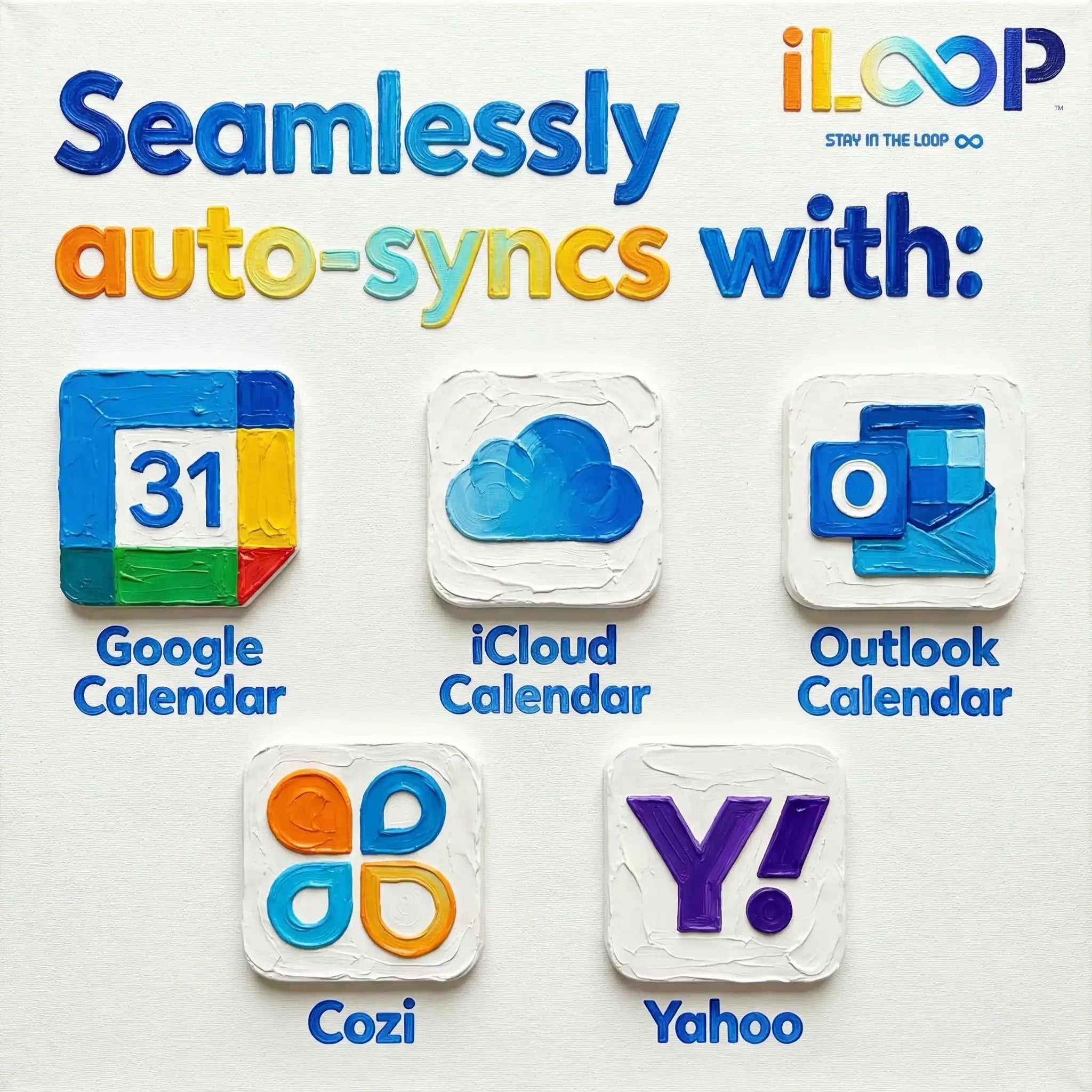 iLoop 15.6” Digital Calendar 32GB | Calendar, Wi-Fi Photo & Video Frame, Art Gallery | Premium Features No Subscription, Touchscreen