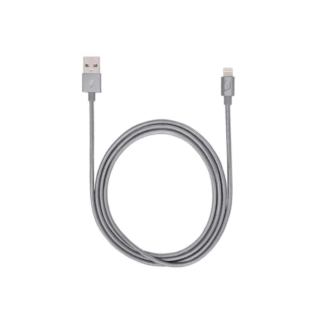 iStore - Charge & Sync Lightning to USB-A 4ft MFI Braided Cable - Space Grey (ACC994CAI)