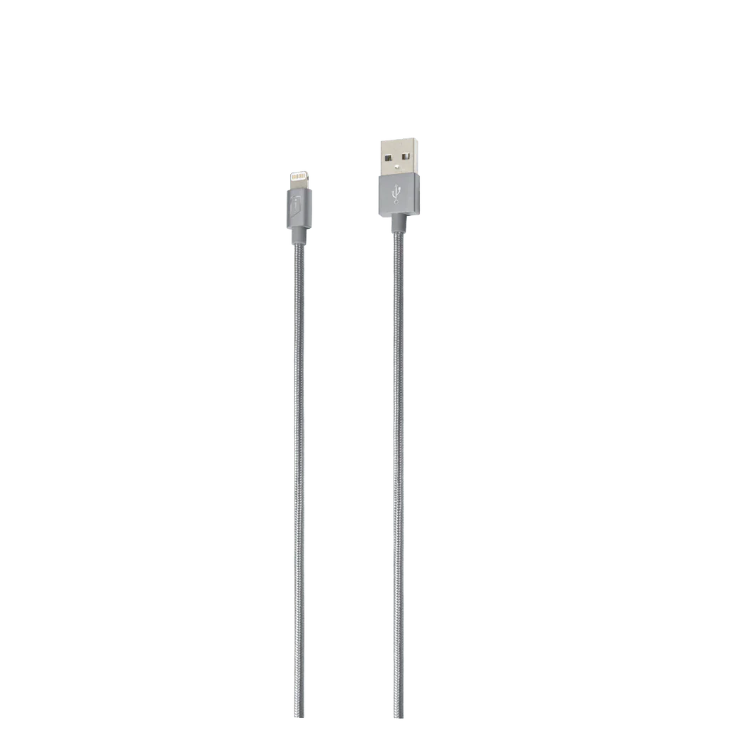 iStore - Charge & Sync Lightning to USB-A 4ft MFI Braided Cable - Space Grey (ACC994CAI)