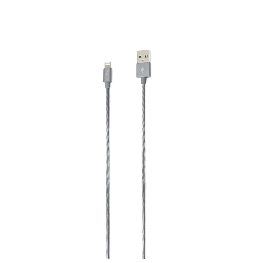 iStore - Charge & Sync Lightning to USB-A 4ft MFI Braided Cable - Space Grey (ACC994CAI)