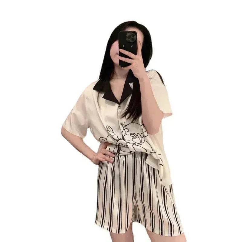 Ice Silk Cool Feeling Thin Fashion Cartoon Home Clothes Summer