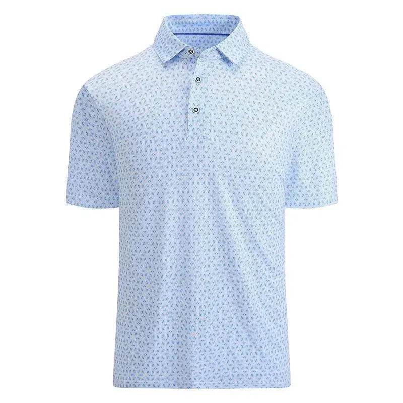 Ice Silk Printed Polo Shirt Men's Short Sleeve