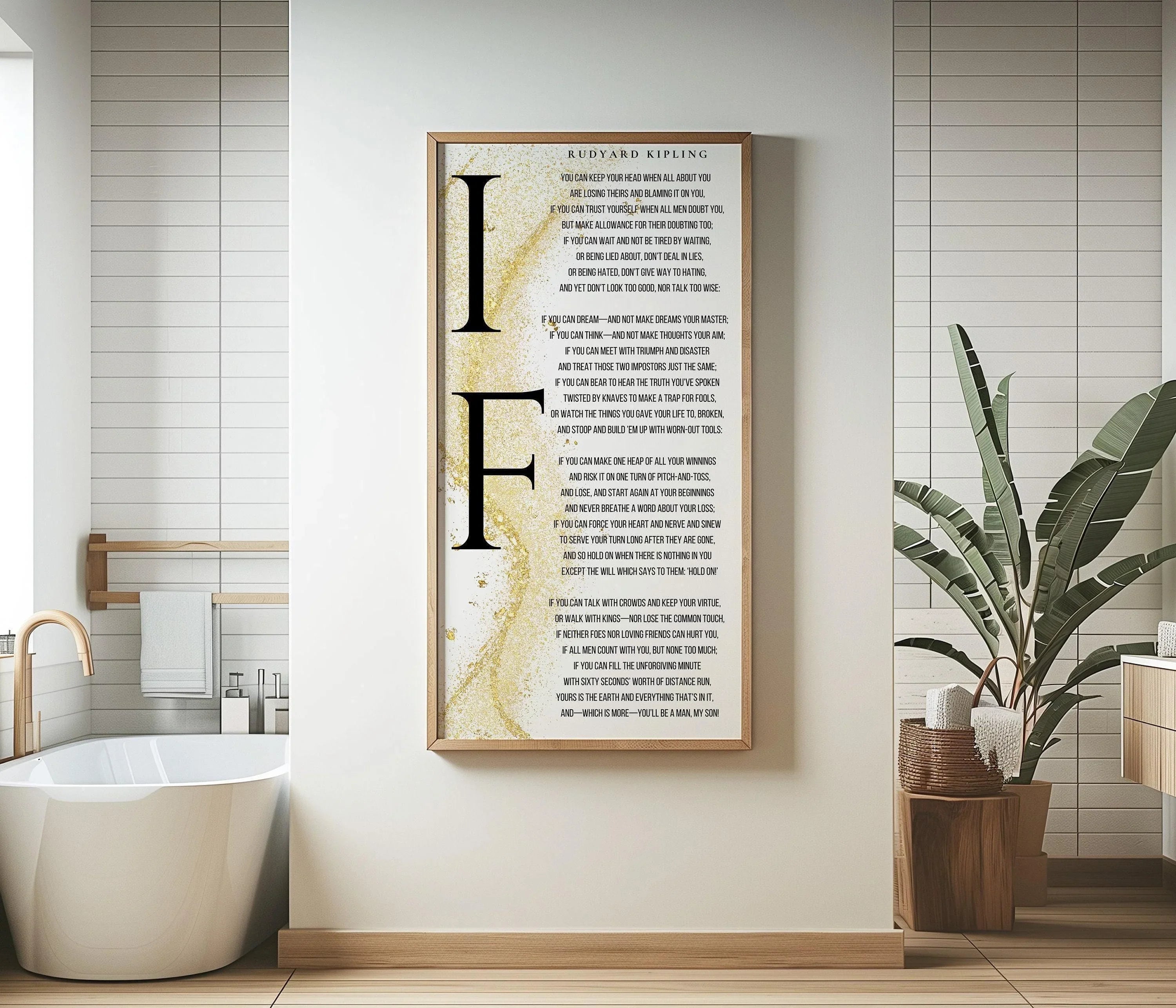 If - Rudyard Kipling PRINT | Vintage Narrow Vertical Typography Poetry Art (available handframed) 2x1