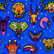 Paintbrush Studio UBUNTU 120-99791 Blue Animal Heads