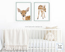 Forest Fawn Art Print - Boho Watercolor Painting for Nursery Room