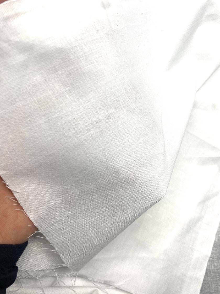 Extra-Wide 110-Inch Cotton Fabric: White & Beige Drapery, Bedding, Crafts - Oeko Tex Certified