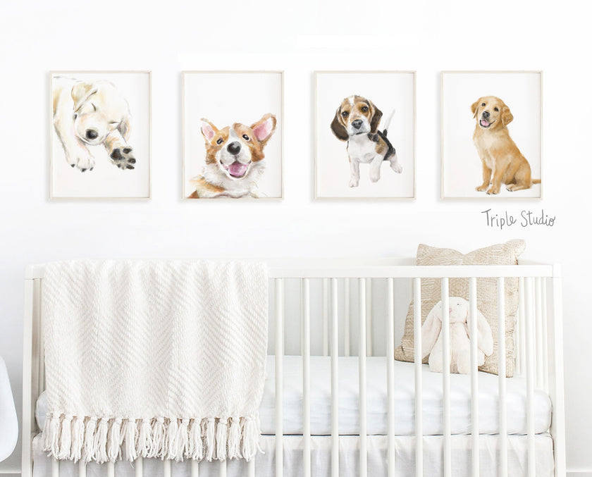 Golden Retriever Puppy Art Print: Cute Dog Lover Gift