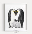 Personalized Family Wall Art | Penguin Family Painting