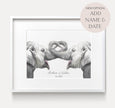 Personalized Elephants Art Print