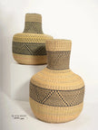 Large Ghana Bolga 'Linka' Basket  NATURAL + BLACK