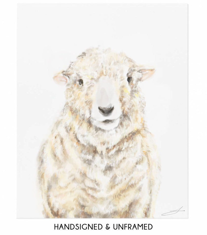 Farmhouse Sheep Art Print -