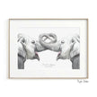 Personalized Elephants Art Print