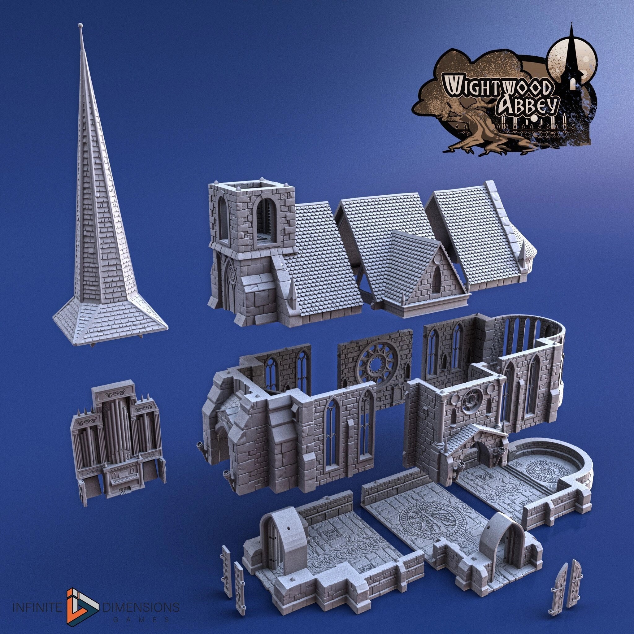 Chapel - Whitewood Abbey Set | Church | Diorama | DnD | Wargaming | Building | Village | Town -  High Quality 3D Printed, 15mm, 28mm, 32mm