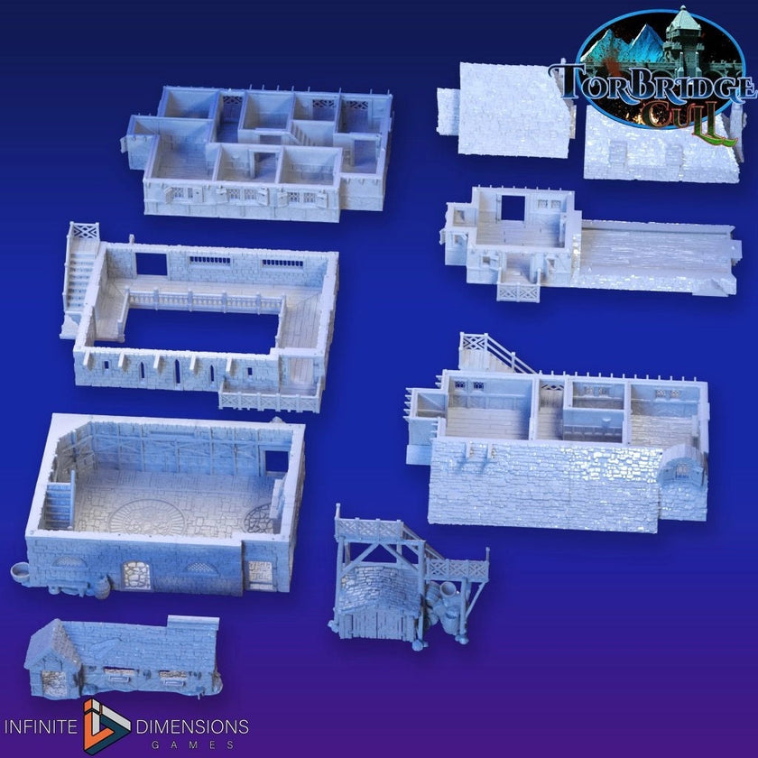 The Last Hearth Inn Miniature Building Set - DnD, Wargaming, Model Train | Tavern | Hotel | Medieval | Fantasy | Pathfinder | Torbridge