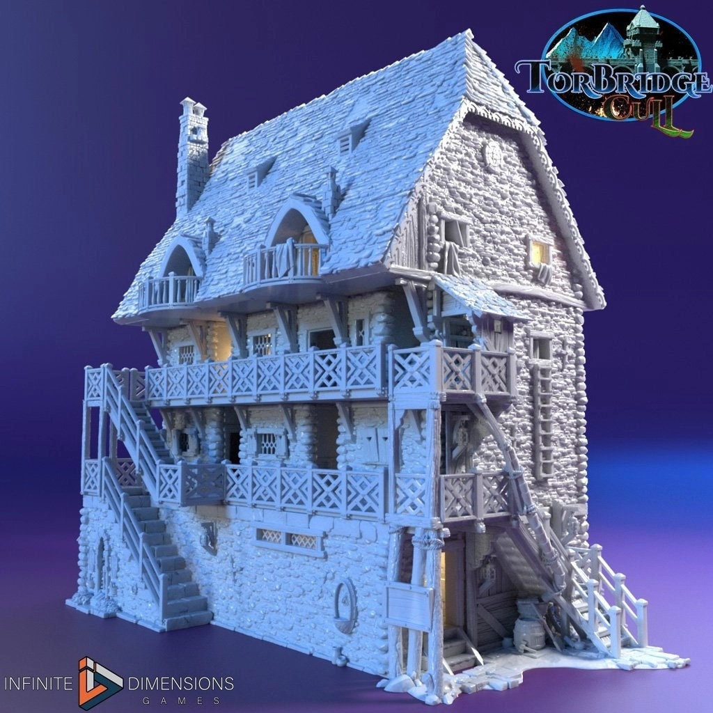 The Last Hearth Hotel Miniature Building Set - DnD, Wargaming, Model Train | Tavern | Hotel | Medieval | Fantasy | Pathfinder | Torbridge