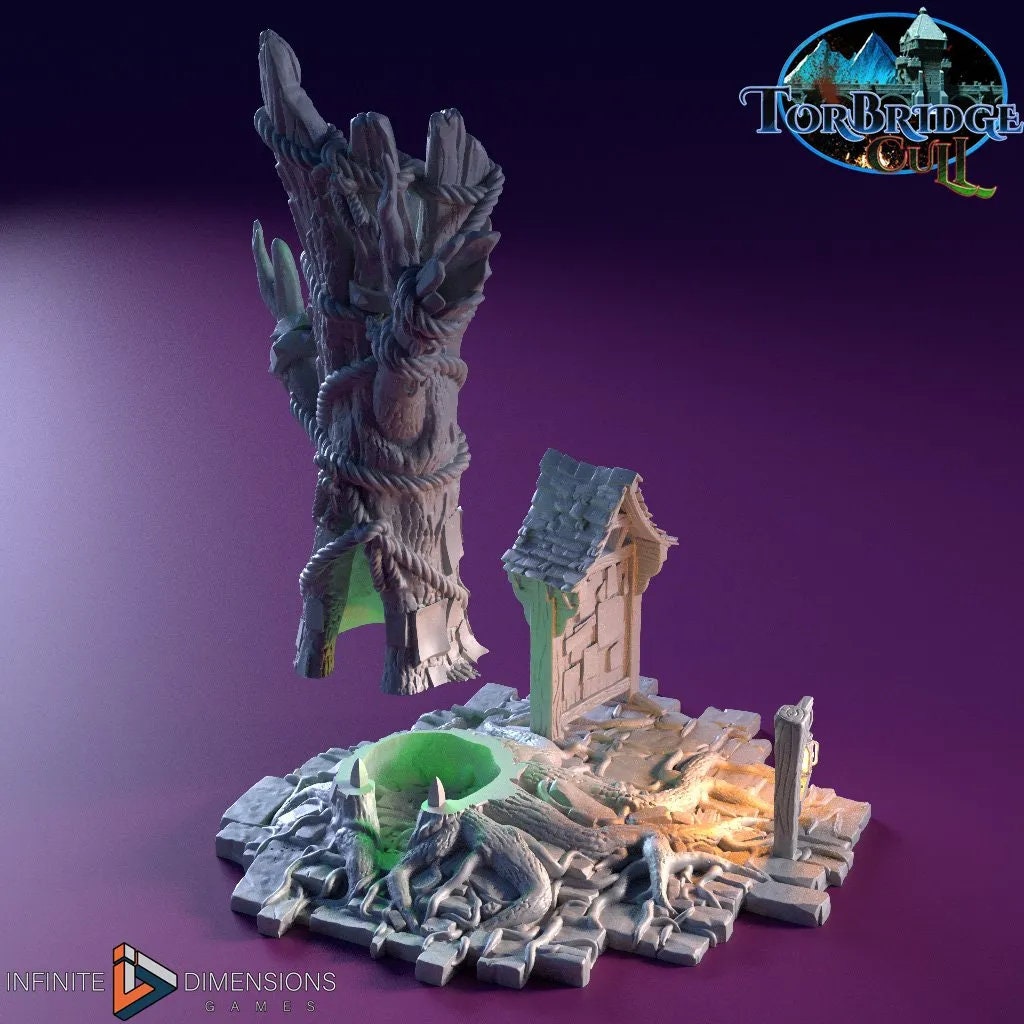 The Tidings Tree - Miniature Building - DnD, Wargaming, Model Train | Terrain | Town | Village | Notice Board | 28mm | Prop | Scenery, Quest
