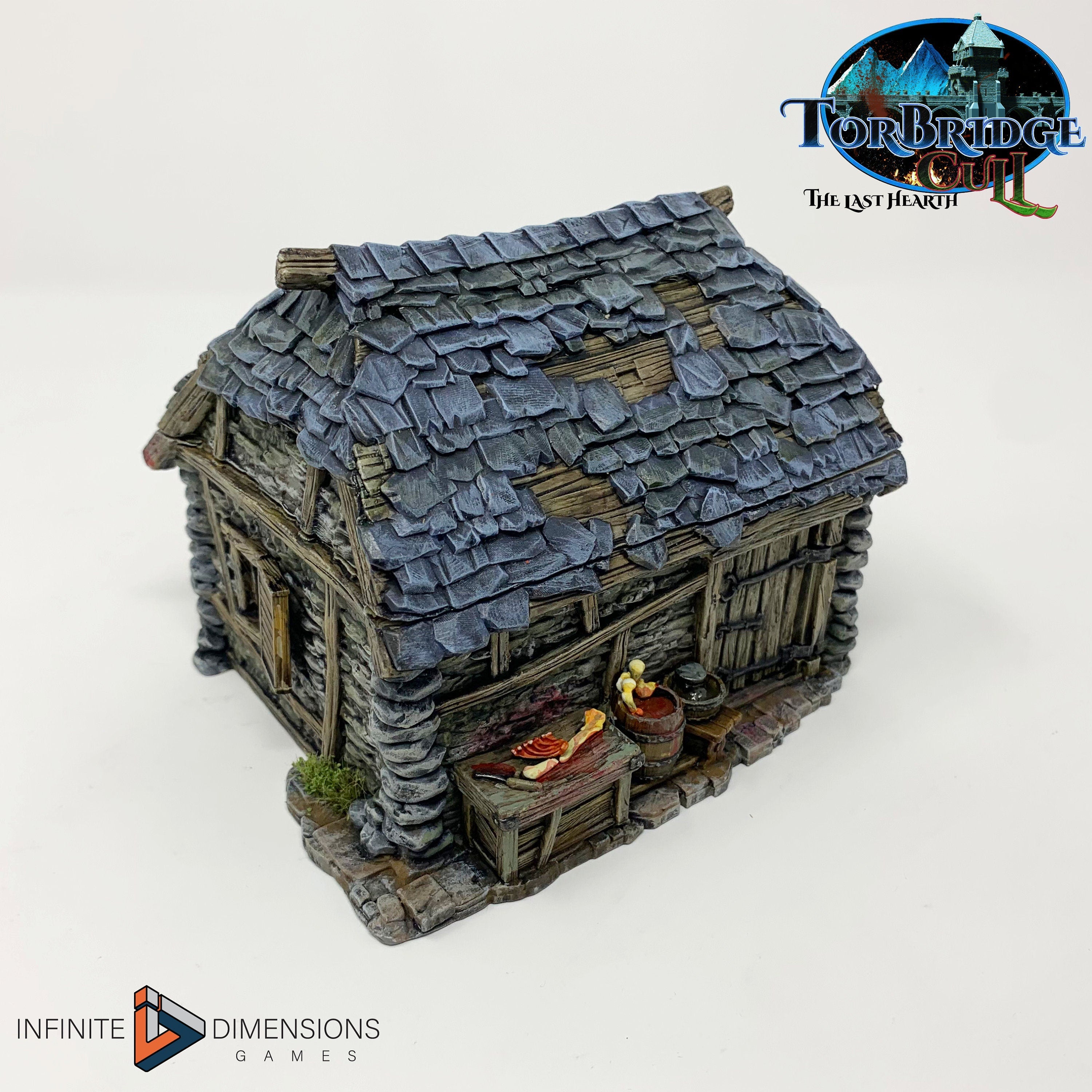 The Butchery Miniature Building - DnD, Wargaming, Model Train | Terrain | Town | Village | Market | Shopkeep | Pathfinder | Shop | Store