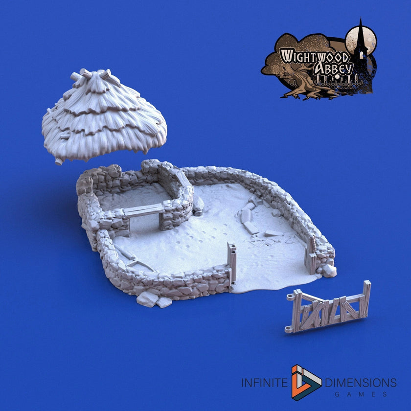 Medieval Porc Sty - Whitewood Abbey Set | Diorama | DnD | Wargaming | Building | Village | Town -  High Quality 3D Printed, 15mm, 28mm, 32mm